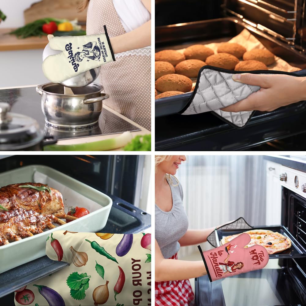 DYJYBMY When in Doubt Pull It Out Divertido juego de guantes de horno y soporte para ollas para cocina, cocina, hornear, regalos de inauguración de la casa, regalos de cocina novedosos para mujeres