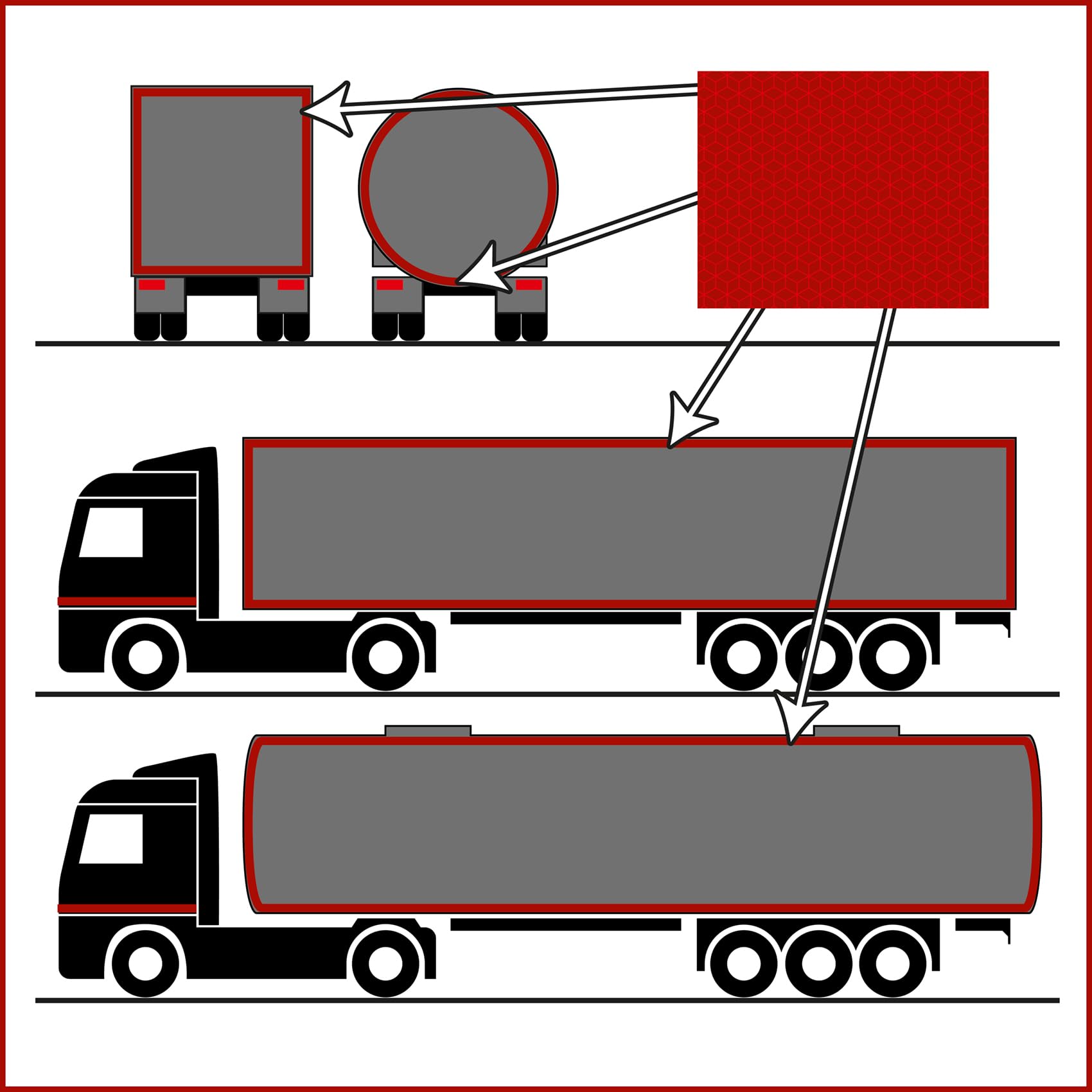Finest Folia Orafol VC104+ Rigid Grade Konturmarkierung 50mm Reflexfolie Reflexband für Anhänger LKW Auflieger Markierung Warnmarkierung wetterfest (Rot, 10 Meter)