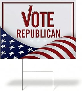 Anderson's Vote Republican with Flag Yard Sign, 18 Inches x 14 Inches, Lawn Décor, Political Signs