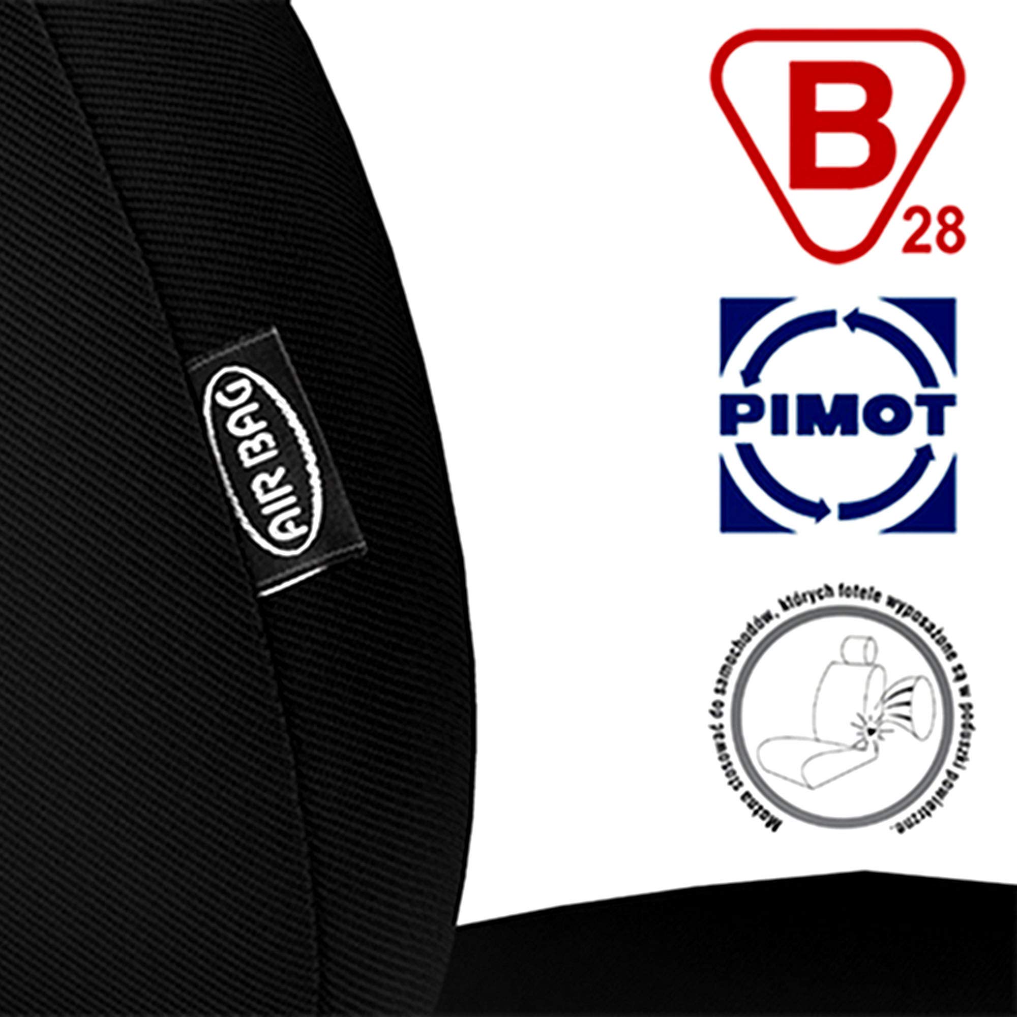 Poliéster Gris 7 Silla Fundas de Asiento para el Coche Cubiertas de Auto Delantero y Trasero Accerios Interiores Protector