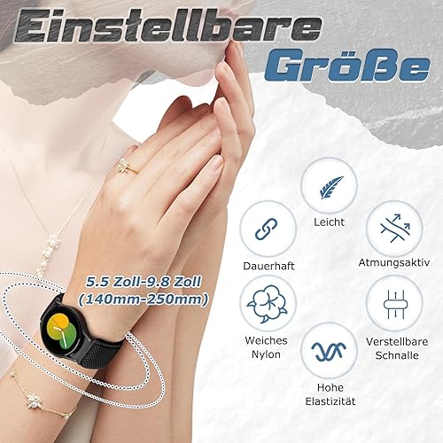 Miniatura 3 de Correas elásticas de reloj compatibles con Samsung Galaxy Watch 654 de 1.575 pulgadas, 1.732 pulgadas, Galaxy Watch 6 Classic de 1.732 pulgadas,