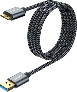 SUNGUY Micro USB 3.0 Cable 5FT, USB A Male to Micro B