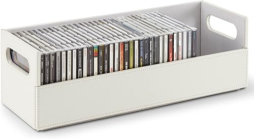 Stock Your Home Caja de almacenamiento de CD, estante organizador para fundas de películas, DVD, soporte de cinta de casete, soporte de disco puede