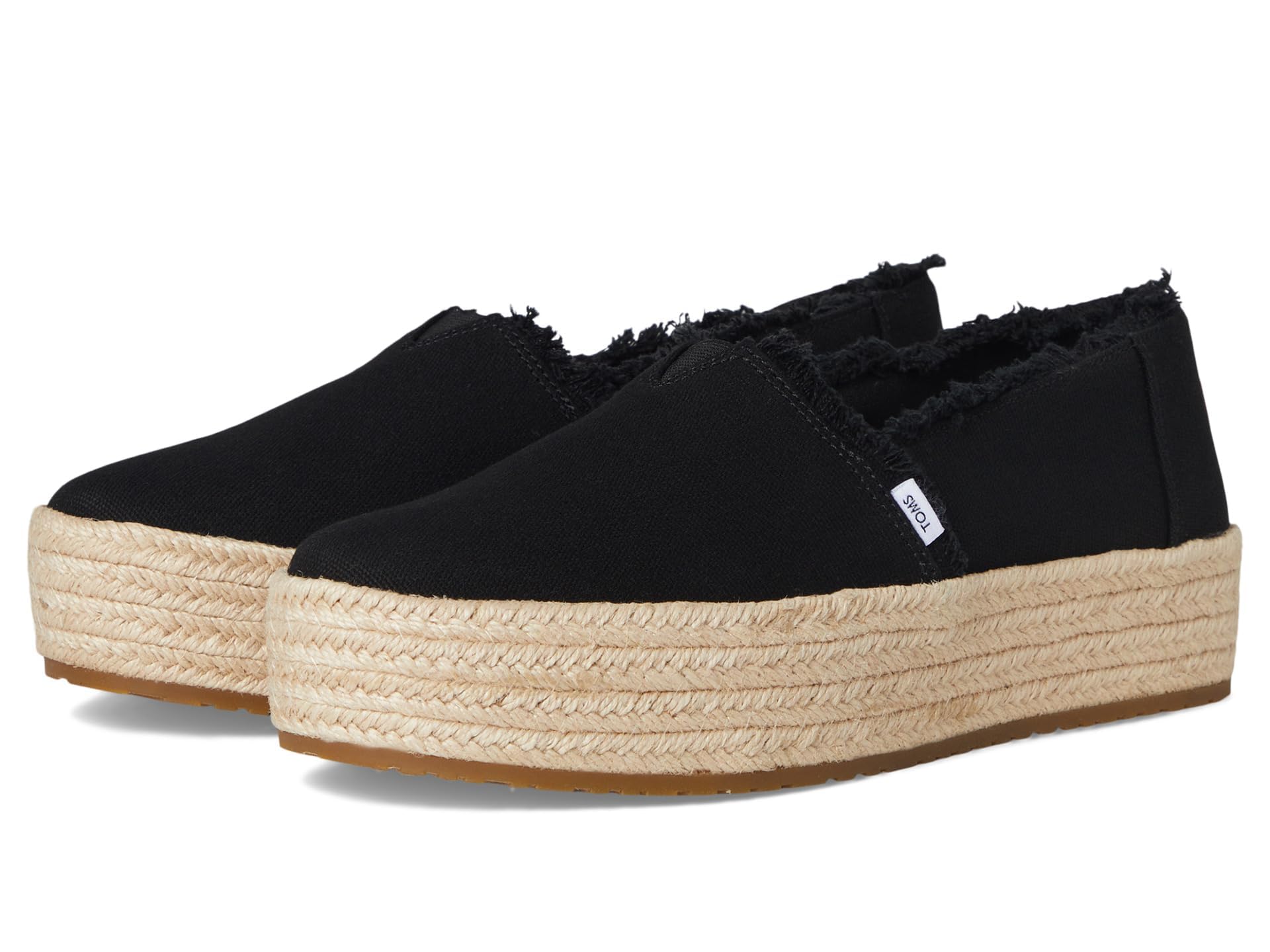 TOMS Valencia, Mocassino Basso Donna, Black Canvas, 36 EU