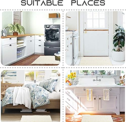 Vista 77 de NICETOWN Tapetes de baño antideslizantes (verde cáscara, 20 x 32 + 17 x 24 pulgadas)