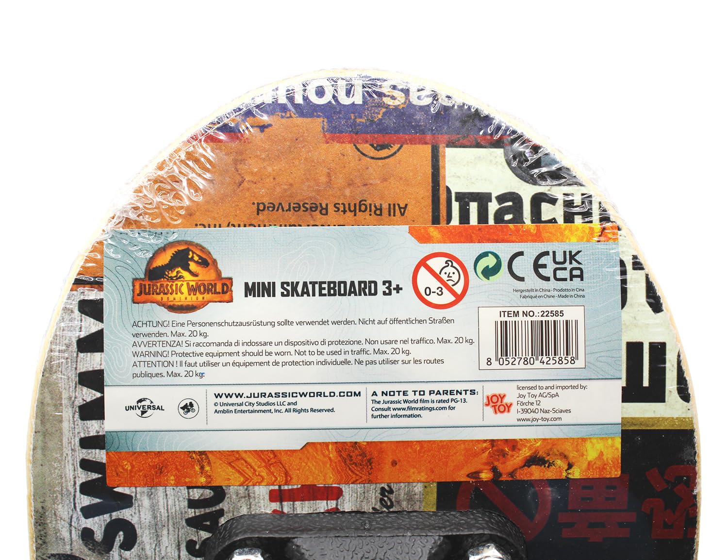 Joy Toy Jurassic World Dominion Mini Skateboard en Bois 43 x 12 x 8 cm, Grand