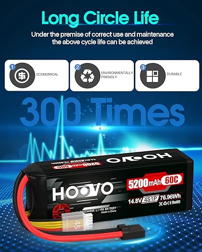 Miniatura 7 de HOOVO 14.8V 5200mAh 60C 4S Lipo batería con conector para RC helicóptero RC avión Quadcopter Drone RC barco