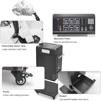 Professional Hair Steamer for Deep Conditioning,Micro Mist Anion Hair Processor,Hooded Heating Steamer Dryer Barber Steamer Machine for Oil and Dye,Use at Home and Salon with Rolling Base(Black)