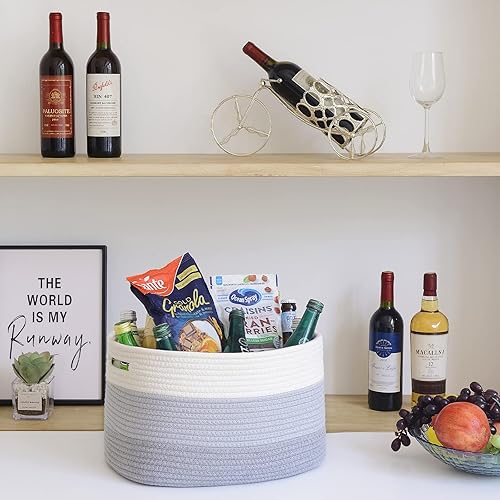 Miniatura 6 de OIAHOMY Cesta de almacenamiento, cestas tejidas para almacenamiento, cesta de cuerda de algodón para juguetes, cestas de toalla para baño, paquete