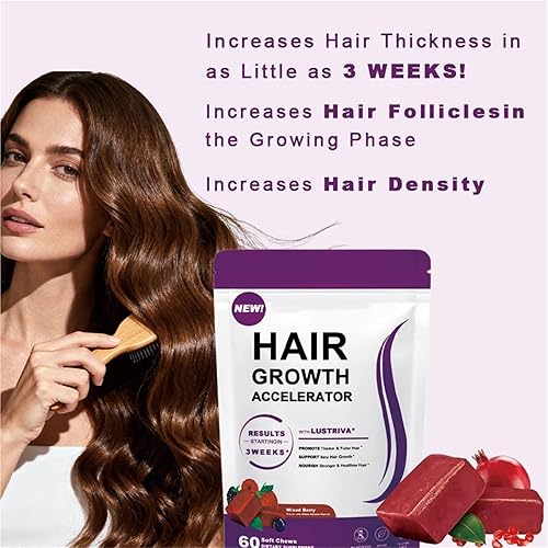 Miniatura 3 de Suplemento para el crecimiento del cabello - Vitaminas naturales para el cabello para un soporte de cabello más fuerte y grueso (3 piezas)