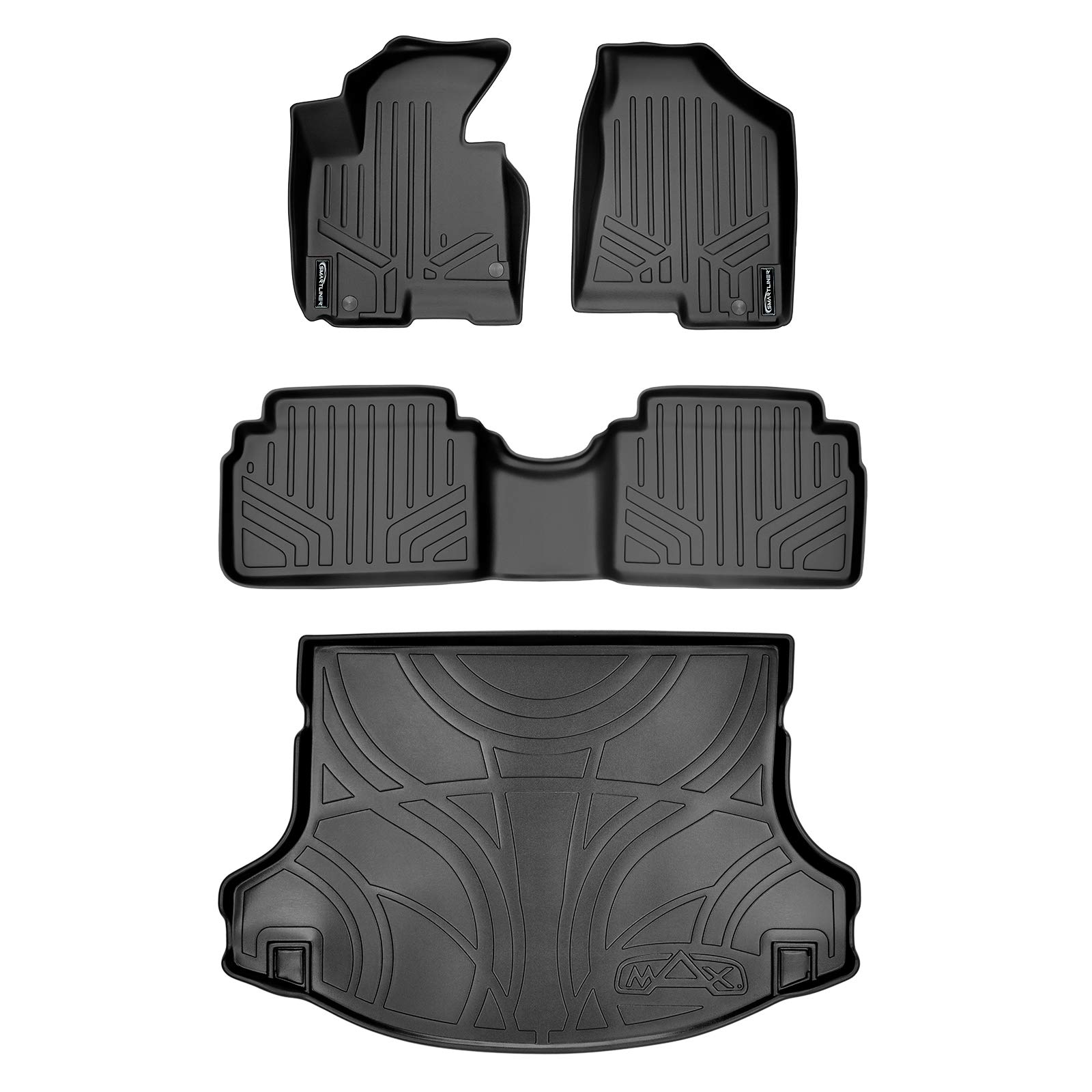 MAXLINER Floor Mats 2 Rows and Cargo Liner Set Black for 2011-2013 Kia Sportage