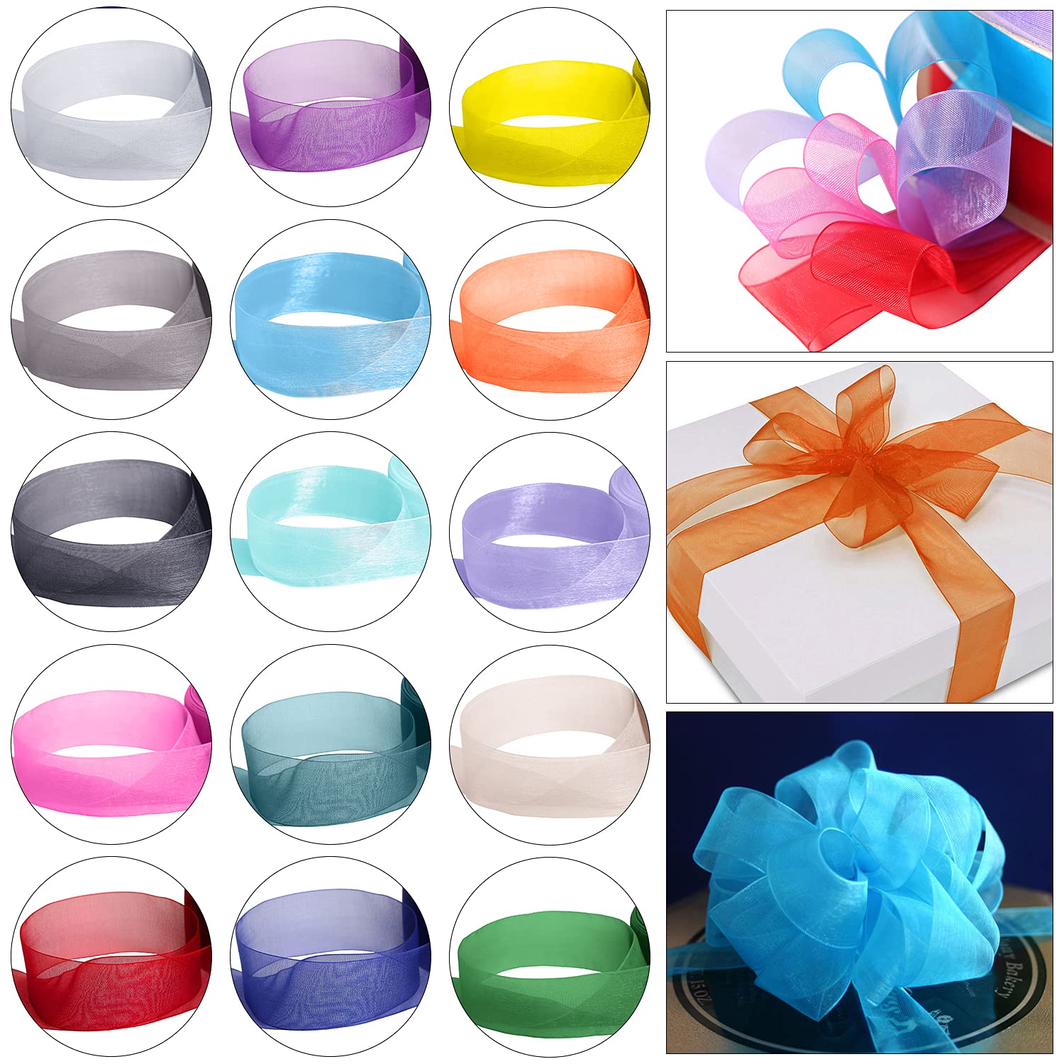 Nastro di organza blu da 6 mm / Decorazioni regalo