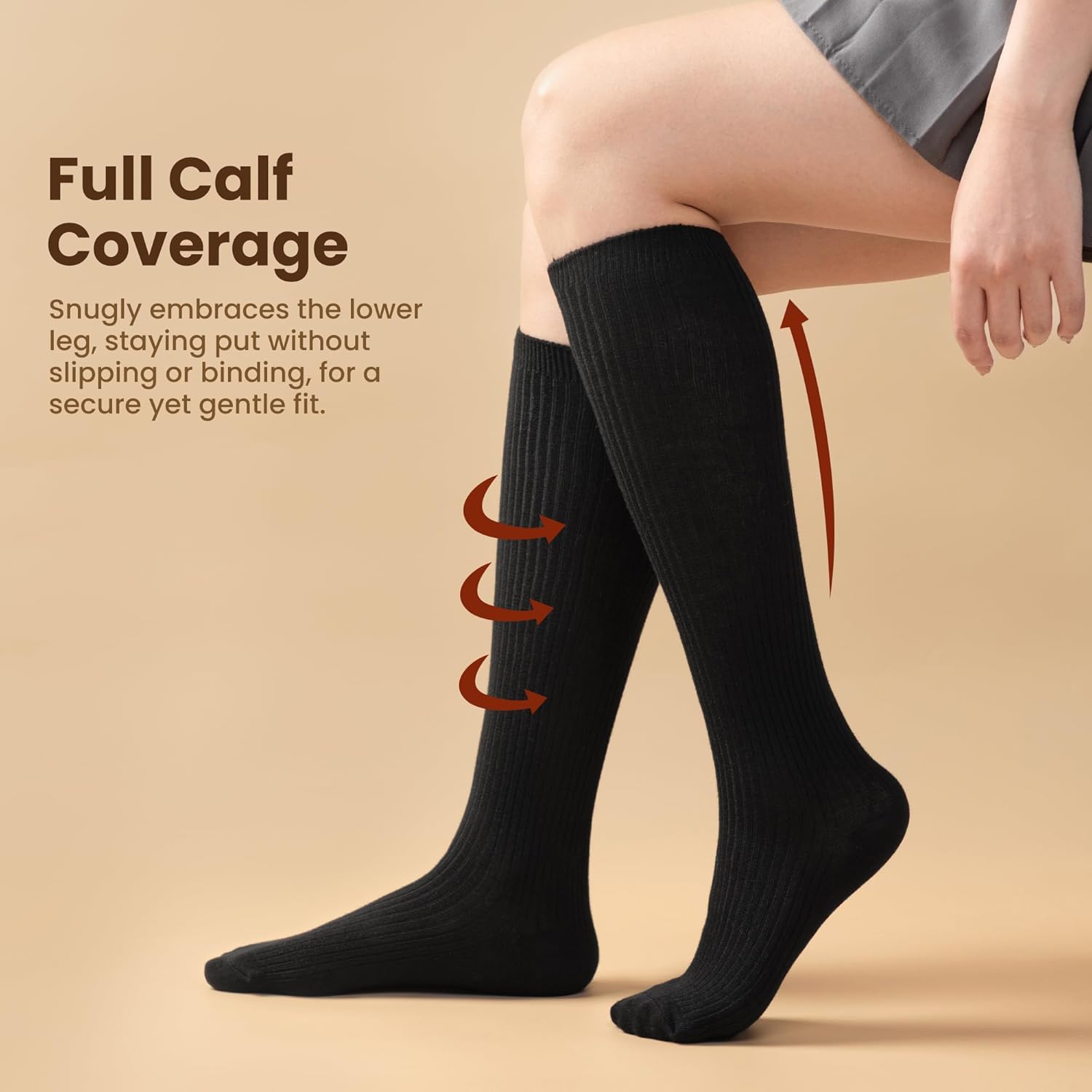 RockDove Women's Microsuede Moc Toe Platform Memory Foam Slipper with Indoor/Outdoor Sole and Knee-High Slouchy Brushed Socks