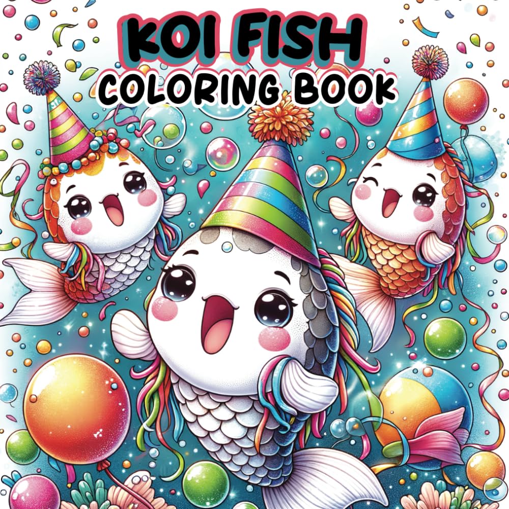 Koi Fish Coloring Book: 50 Facts and Coloring Fun for Kids, for Exploring the Mysteries of Koi in Nature