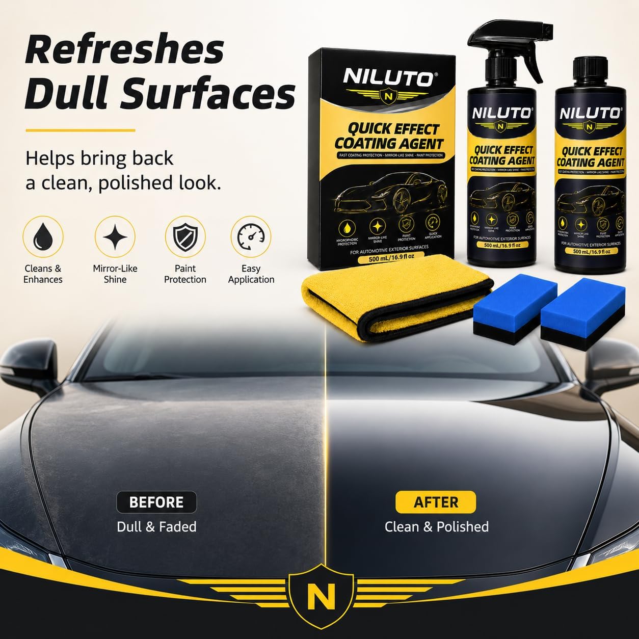 Advanced Quick Effect Coating Agent for Car,32 Oz Car Coating Spray Quick-Acting Coating Agent Spray For Shine & Protection