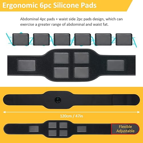 Vista 2 de Abs Stimulator, Cordlessology EMS Abdominal Muscle Toner with Figure 8 Resistance Band, Ab Machine, Fitness Workout Equipment for Men Women