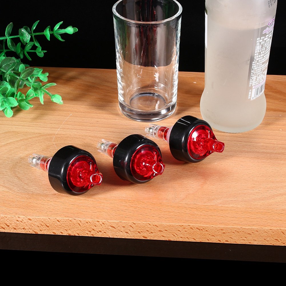 Vertedor de Botellas, 30ml Vertedor de Licor Medido, Rojo Vertedor de Botellas de Plástico, Dispensador Beber Espíritu Vino Vertedor de Cóctel Bar Herramienta(12 unidades)