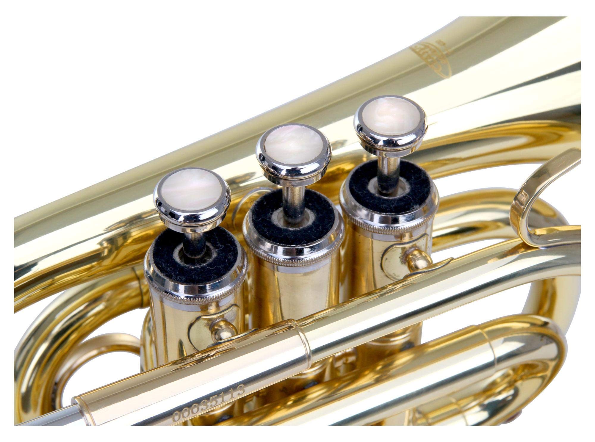 Classic Cantabile Brass TT-400 Trompette De Poche (Laiton, Pavillon Diamètre : 93 mm, Perce : 11,8 mm, Accord : Sib, incl. Étui léger, Embouchure, Chiffon, Gants) Vernis Clair