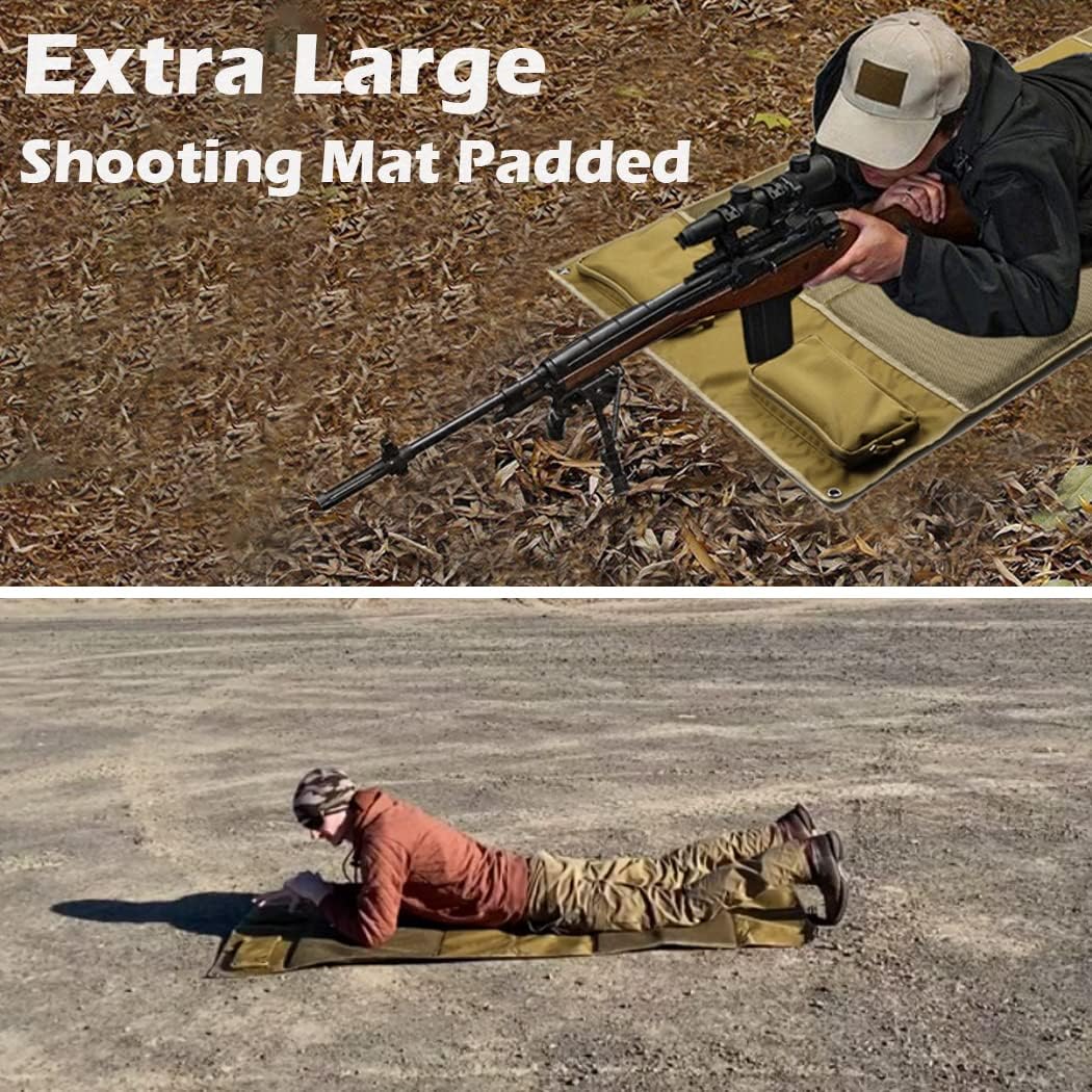 MOZETO Shooting Mat, Extra Large Folded Shooting Mats Prone Padded Hunting Accessories for Range Hunting