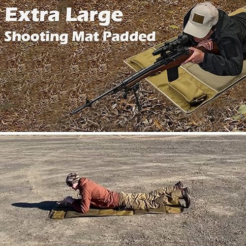 Miniatura 6 de Alfombrilla de tiro, alfombrillas extra grandes plegadas en posición prona acolchadas, accesorios de caza para caza en el campo
