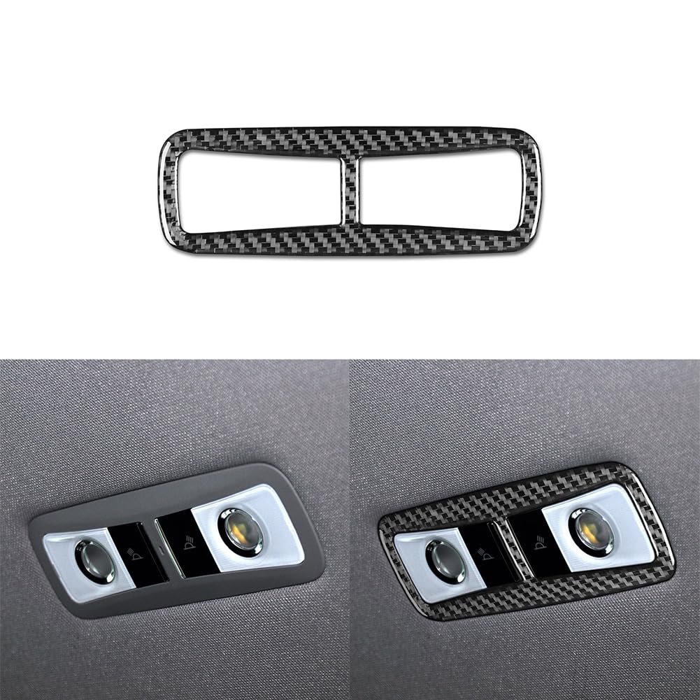 UOADA Car Top Roof Reading Light Carbon Fiber Cover Trim Sticker Compatible with Honda Accord 2014 2015 2016 2017 Auto Interior Accessories Black.