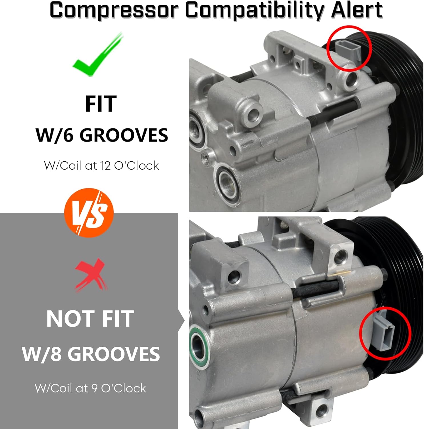 New AC Air Condition Compressor with Clutch for 90-95 Ford E-150 E-250 E-350 Econoline Club Wagon 4.9L 5.0L 5.8L, 90-95 for Ford F150 F250 F350 & Bronco 5.0L 5.8L 7.3L 7.5L，for 95-98 Ford Windstar 3.8