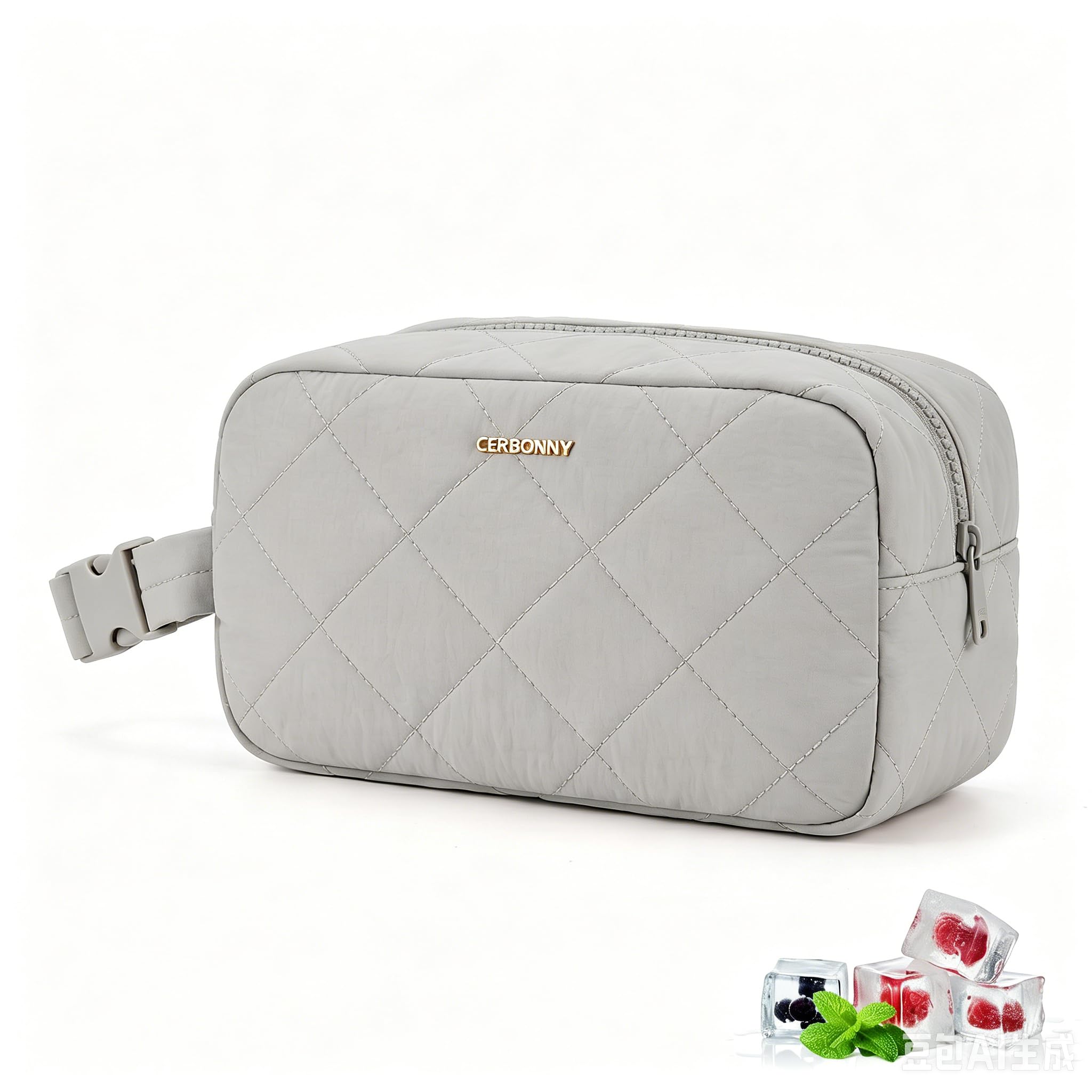 Cerbonny Small Cool Bag Small Lunch Bag with Ice Packs,Freezable Lunch Bag for Work School Travel,Small Cooler Bag, Mini Cool Bag with Handle Buckle,Freezable Snack Bag Fit for Yogurt(Gray)