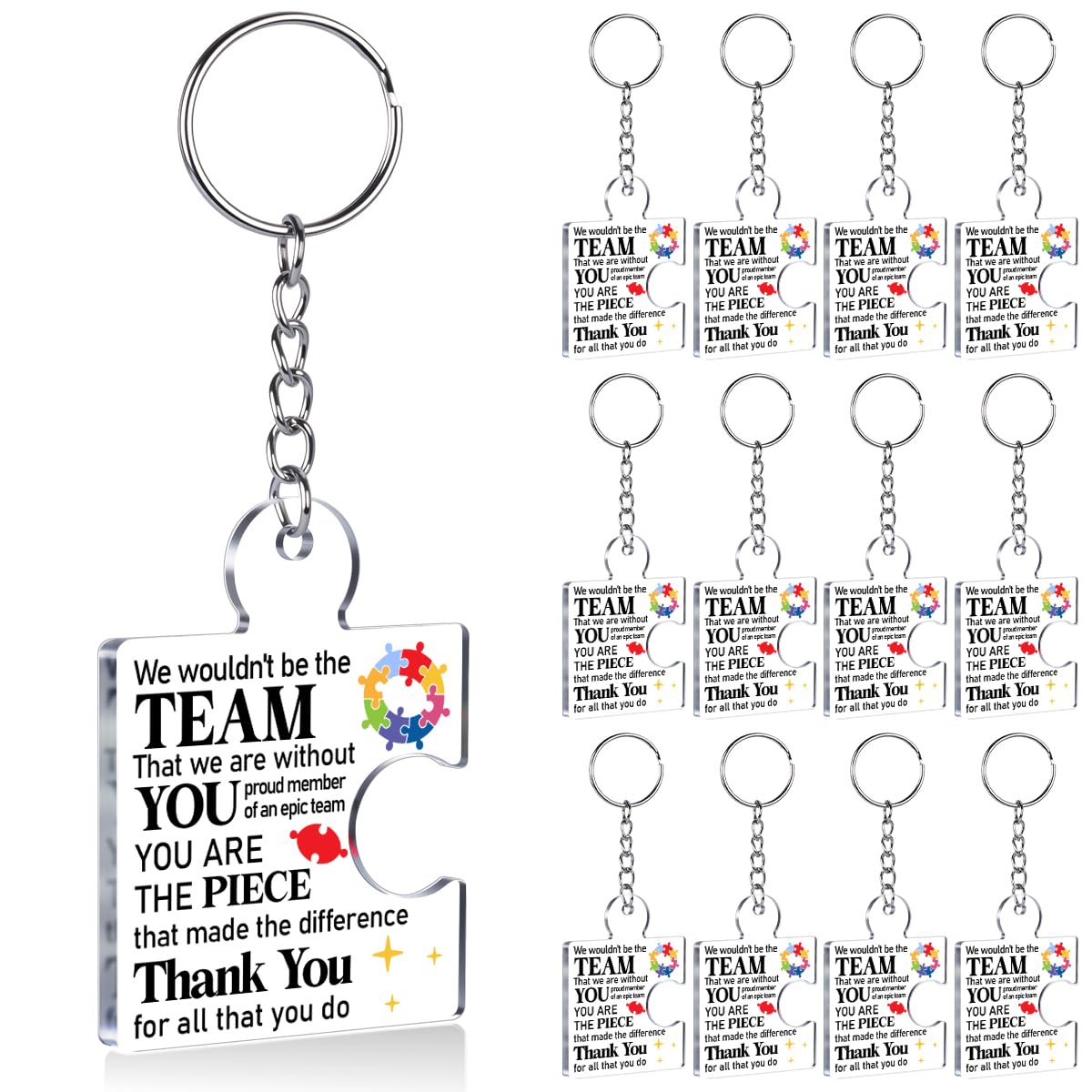 Team Appreciation Gifts Bulk Thank You Keychains for Coworkers