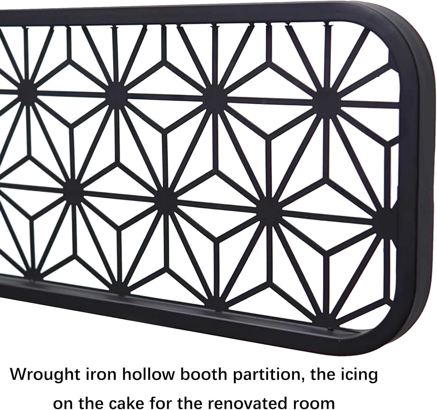 Gold Iron Art Room Divider - Decorative Privacy Screen Partition for Dining Areas, Restaurants, Offices, Bars, Hotels - Table Separator Panel (15.75x19.69in/40x50CM