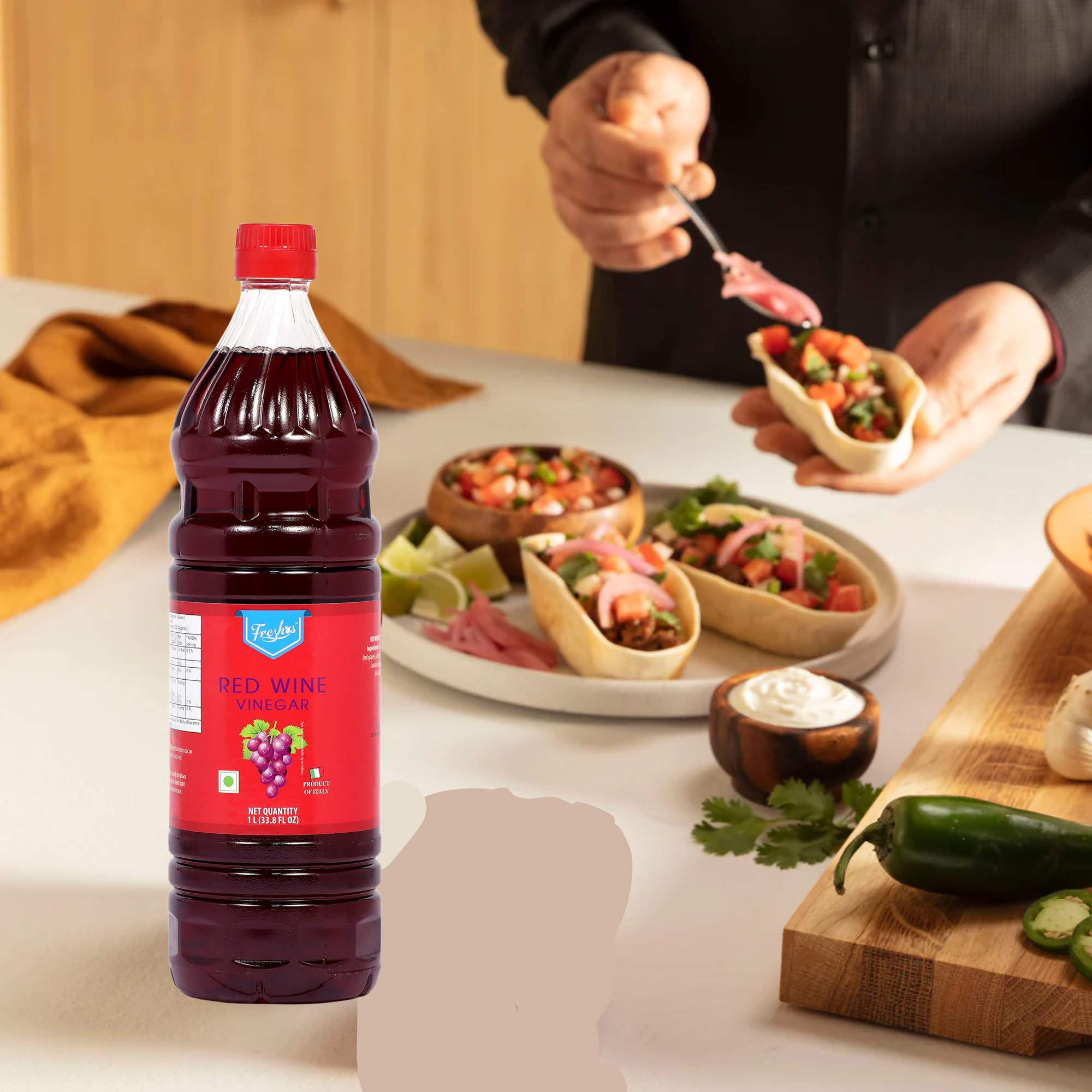 Freshos Red Wine Vinegar, 1 L, White & Red, Medium - Image 6 thumbnail