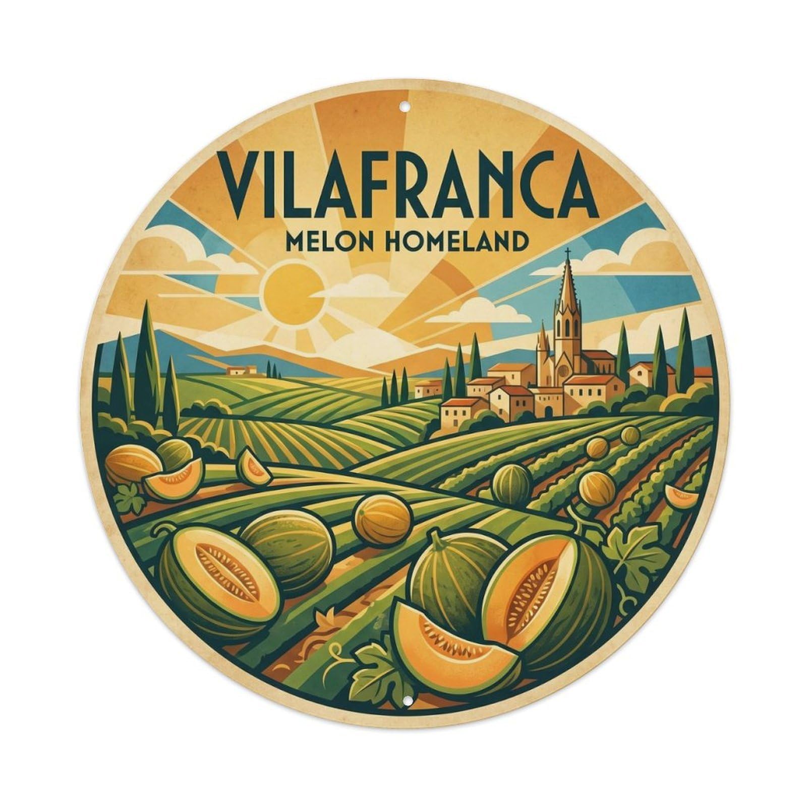 Olhnbad Style Vilafranca Mallorca Old Town Route Balearic Heritage Metal Tin Sign