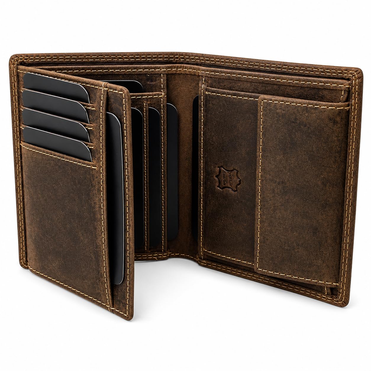 Frédéric&Johns® Portefeuille Homme en Cuir Véritable – Modèle Stone – Style Vintage – Protection RFID – Compact et Élégant – Compatible Permis de Conduire