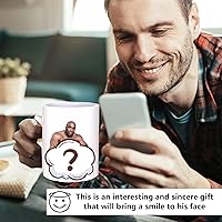 Vista 4 de Taza de café divertida, taza personalizada, taza Barry Wood, la imagen aparece al calentar, regalos de elefante blanco para adultos, usada