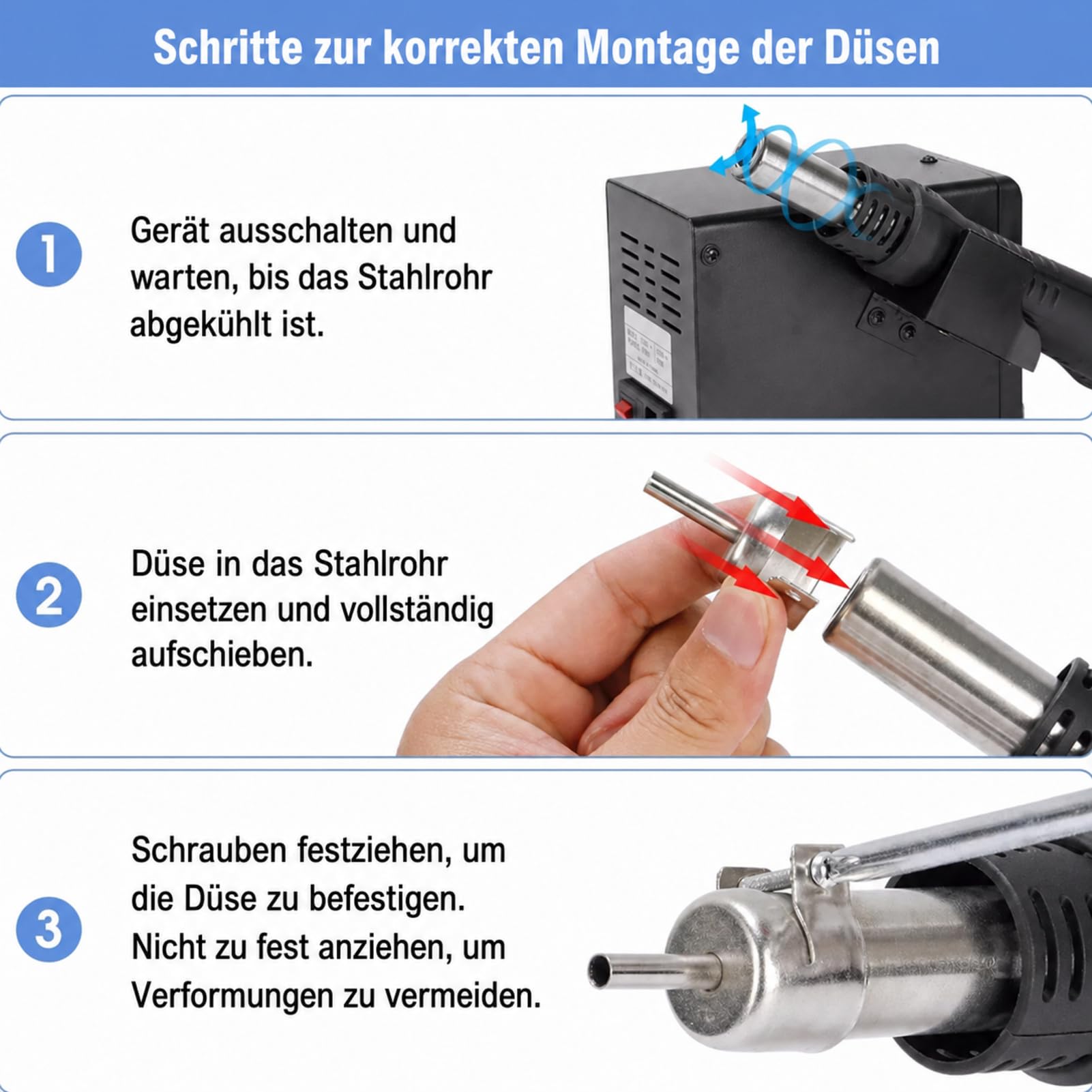 DEWIN Heissluft Lötstation, 700W 2-in-1 Rework Station Heißluft Lötstation