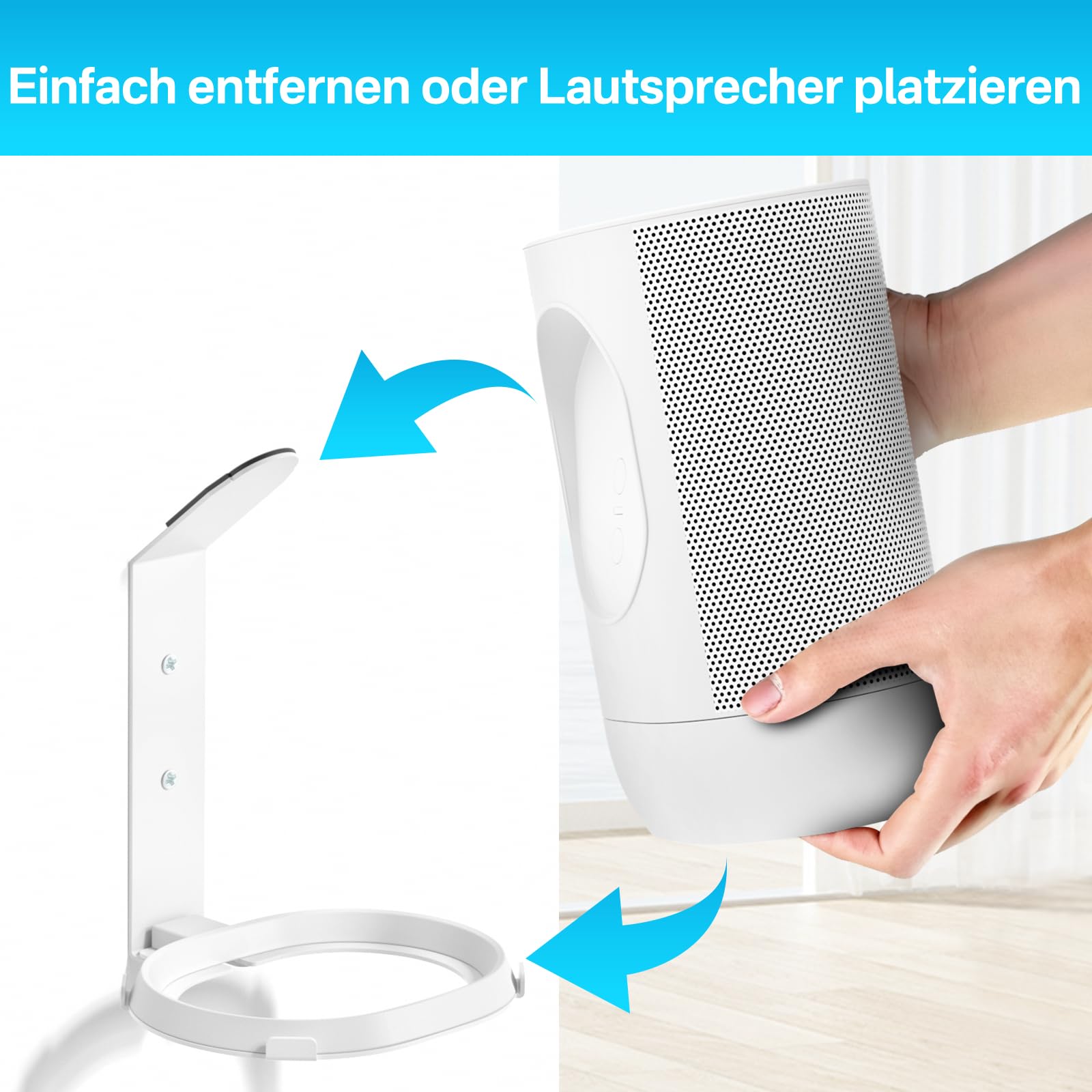 notiela Support mural pour enceinte Sonos Move & Move 2, intérieur et extérieur, facile à installer, robuste, robuste