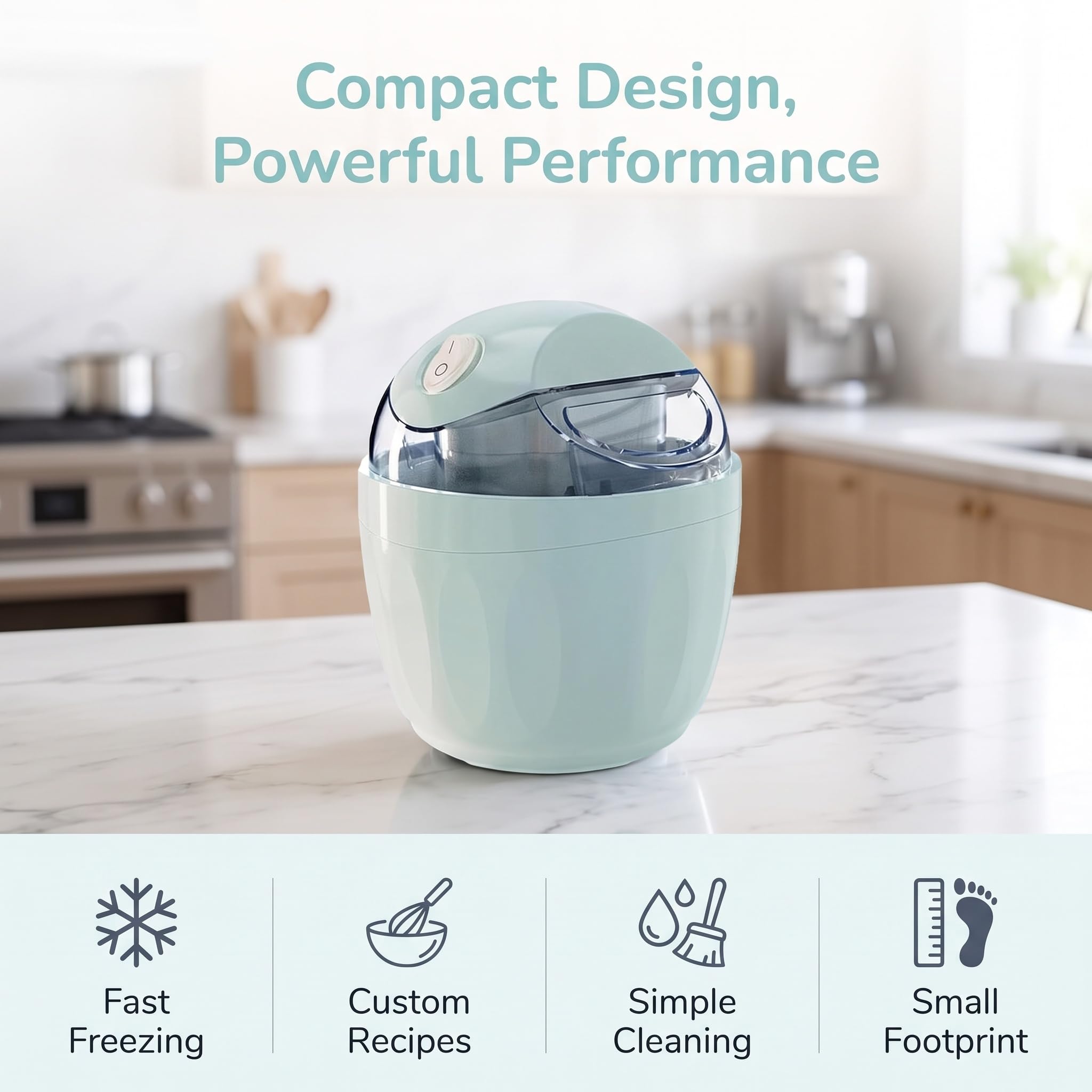 Nueva Mini Heladera Doméstica Compacta 2026, Solo 15 Minutos, Máquina De Postres Con Un Solo Toque, Porción Individual De Gelato, Yogur Helado, Máquina De Postres Fácil De Usar Con Un Solo Toque