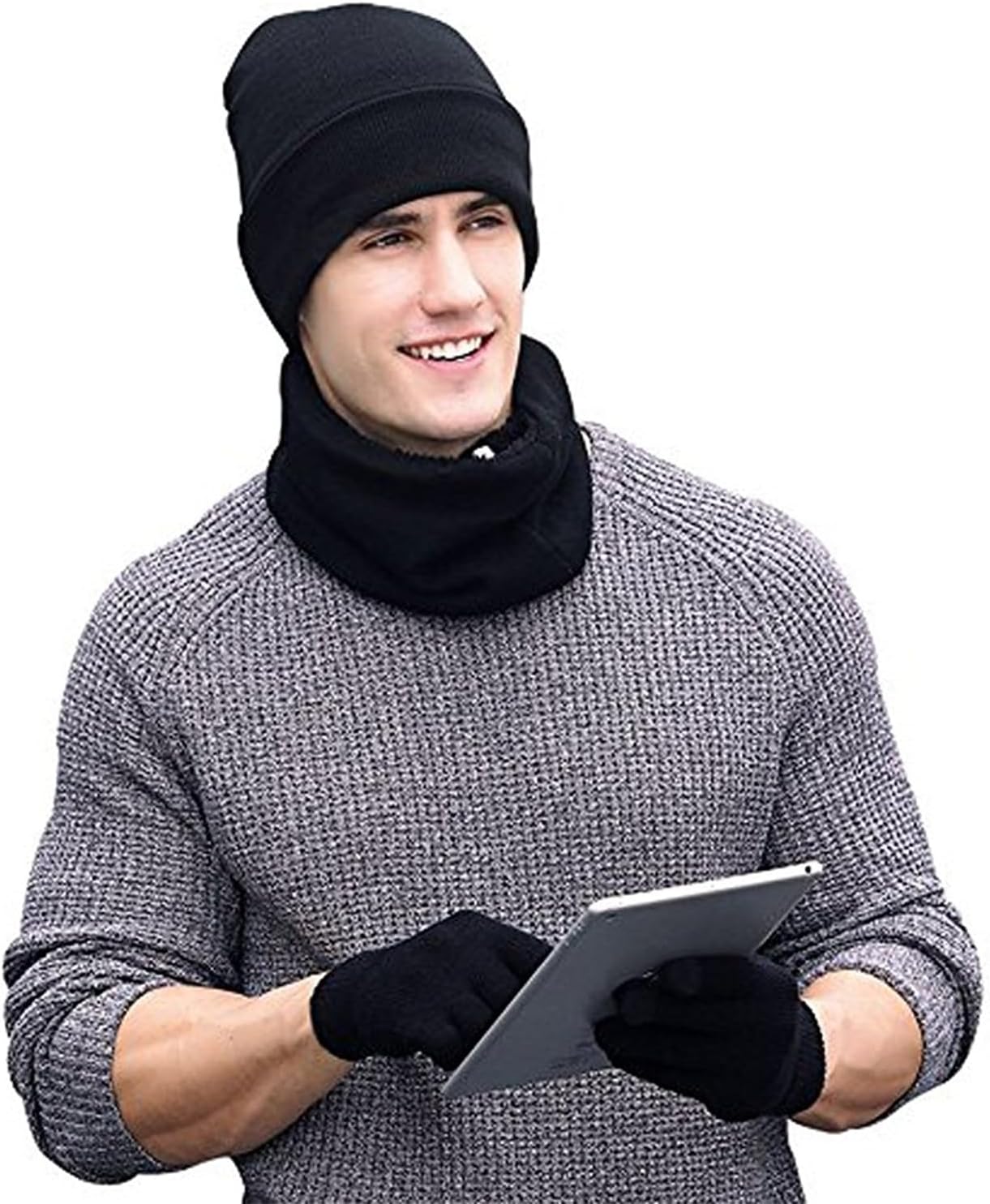 Kehen Winter Beanie Hats Scarf Touchscreen Gloves Set for Men Women Thick Beanies Skull Cap Neck Warmer with Fleece Lined - Image 8