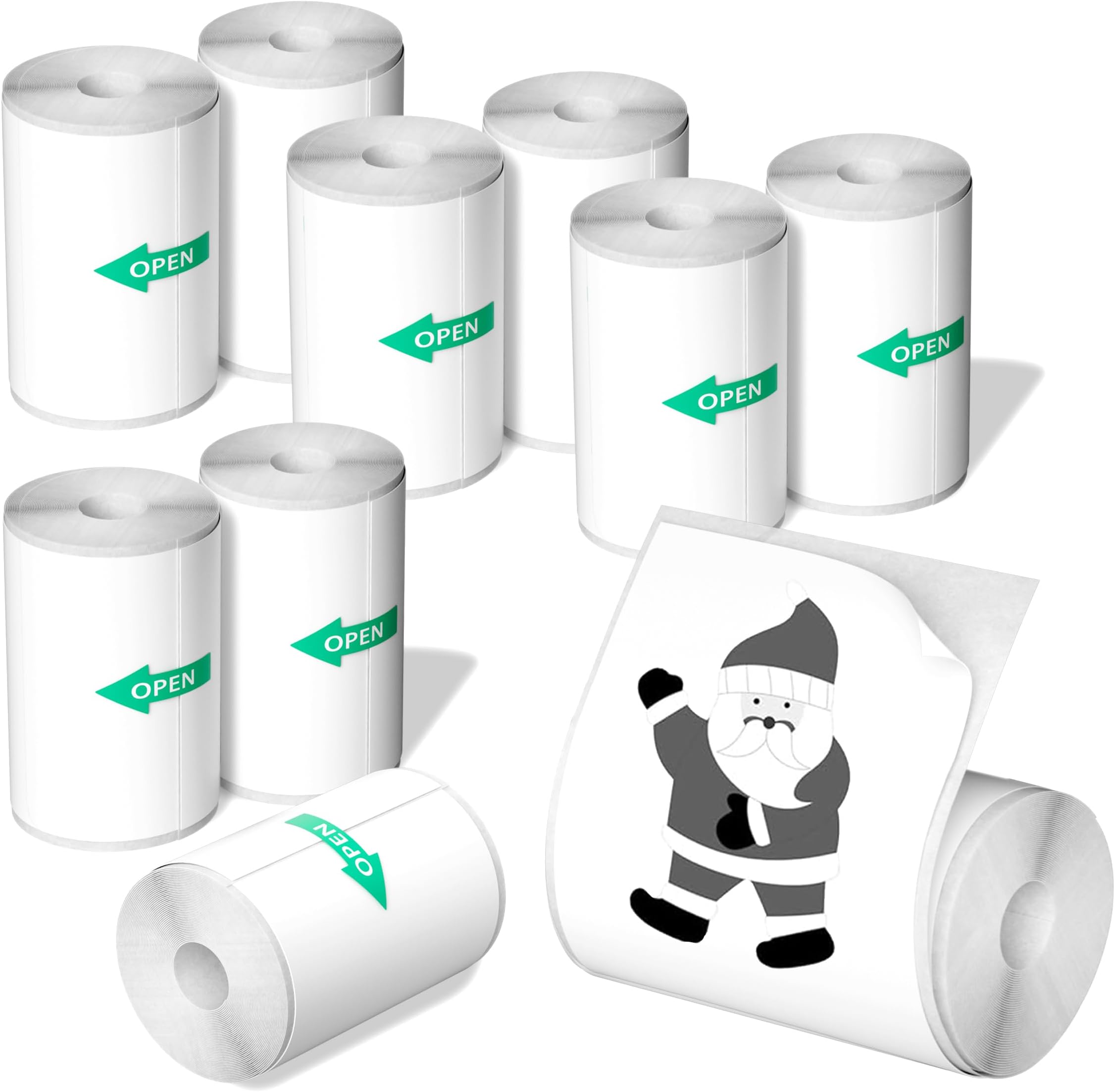 10pcs Mini Photo Printer Paper Roll - Adhesive Sticker Paper for Instant Photo Camera (57 X 25mm) - Mini Thermal Printer