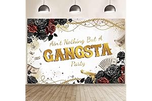 Ain't Nothing But A Gangsta Birthday Backdrop | 70s 80s 90s Gangster Party Photography Background