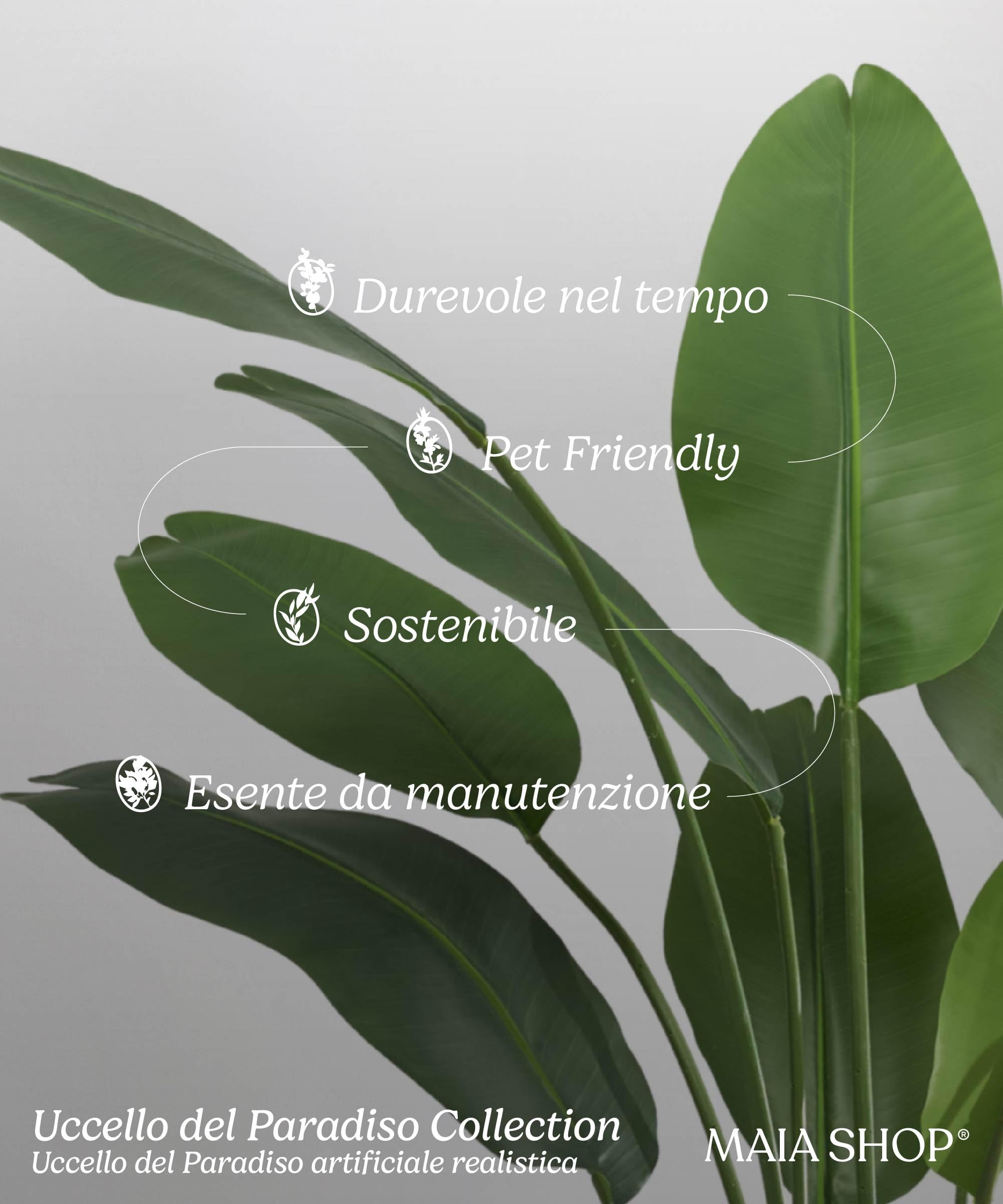Maia Shop Fiore del Paradiso 120 cm - Pianta Artificiale da Interno