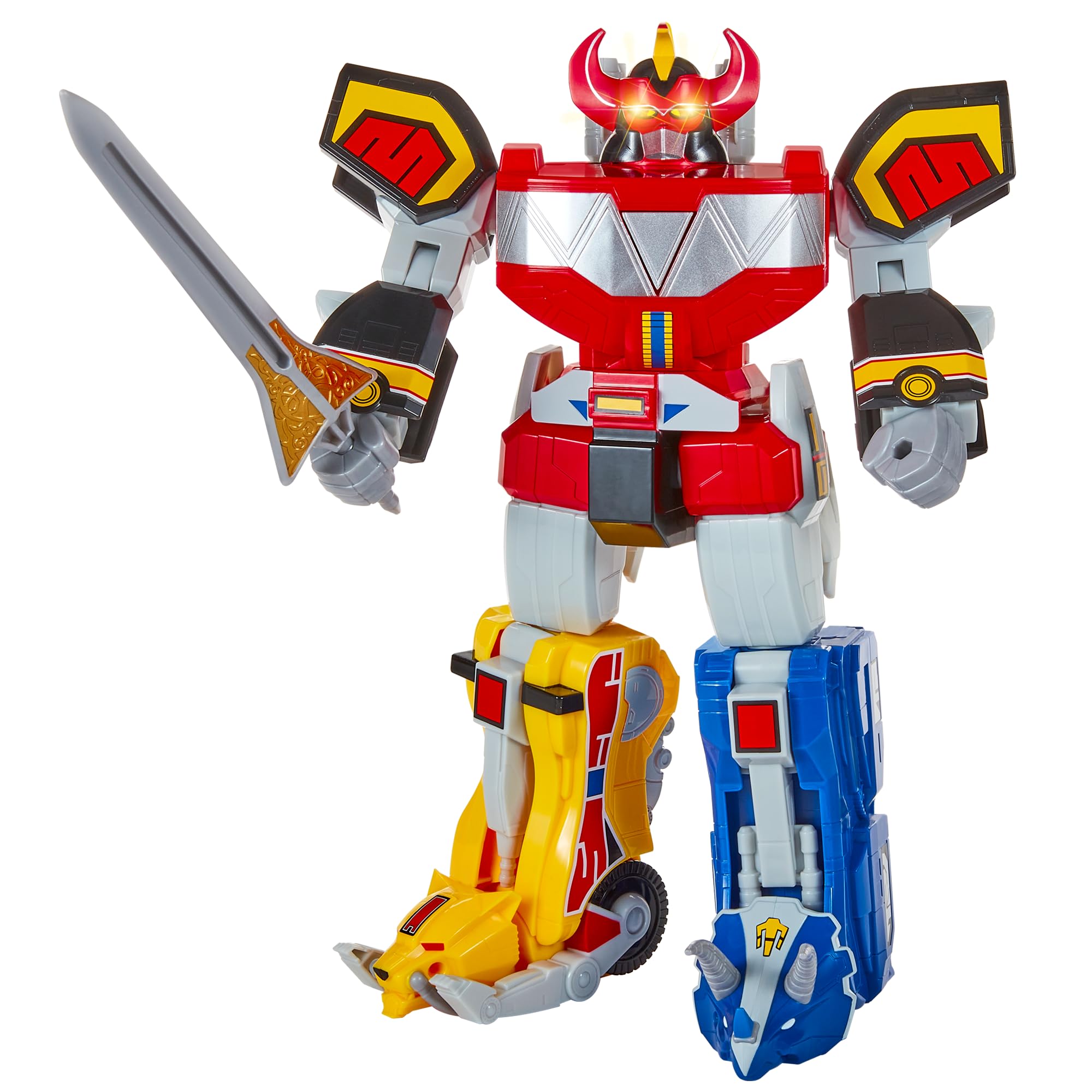 Power Rangers, Gigantyczna przegubowa figurka z akcesoriami i funkcjami elektronicznymi, 30 cm, model Megazord, dla dzieci od 4 lat, PWG01