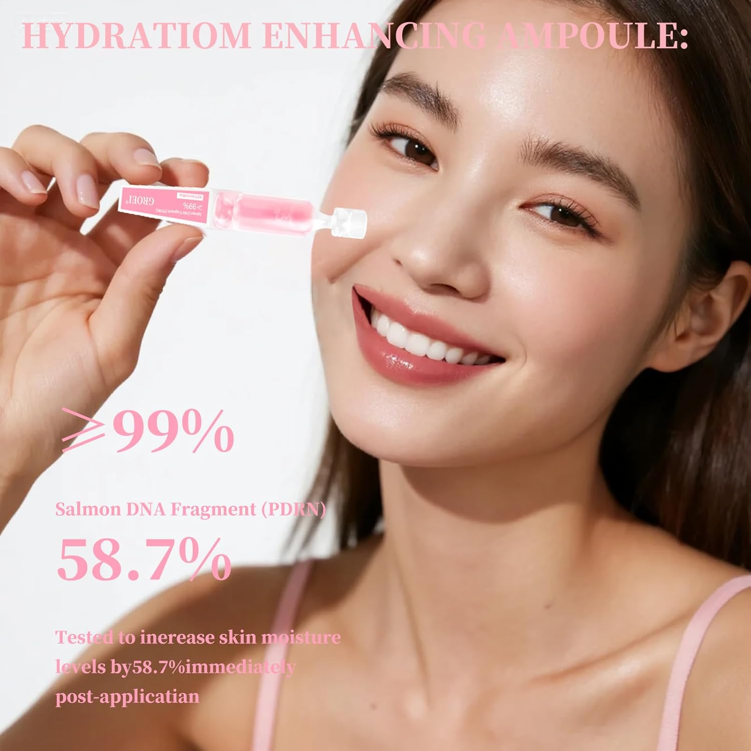 PDRN Pink One Day Serum,Hydrating Facial Serum with 99% Salmon DNA, Collagen, Glutathione, Elastin Complex for Intense Moisture,Firming, Repairing & Moisturizing Face Essence,0.05fl*30e - Image 2