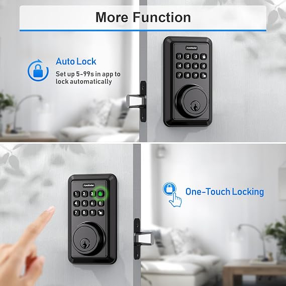 Smart Wi-Fi Deadbolt Door Lock, Keyless Entry Door Lock for Front Door