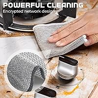 Vista 2 de Paños de alambre multiusos para lavar platos, para uso húmedo y seco, 2025 nuevos paños de alambre reutilizables sin rayar, paños de alambre
