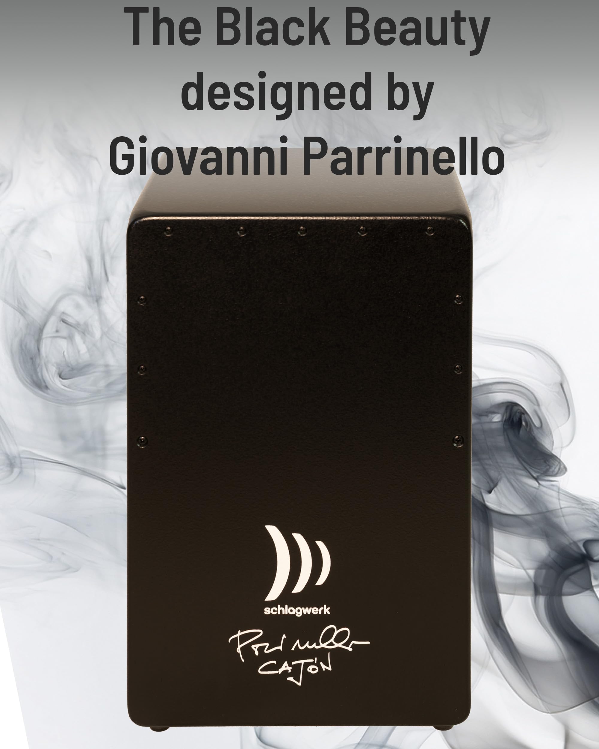 Schlagwerk CPP25 Editon Parrinello Cajon mit La Perù Technik - schwarz lackiert mit Struktur Oberfläche - stufenlos einstellbare Snare - Percussion Musik-Instrument by Giovanni Parrinello