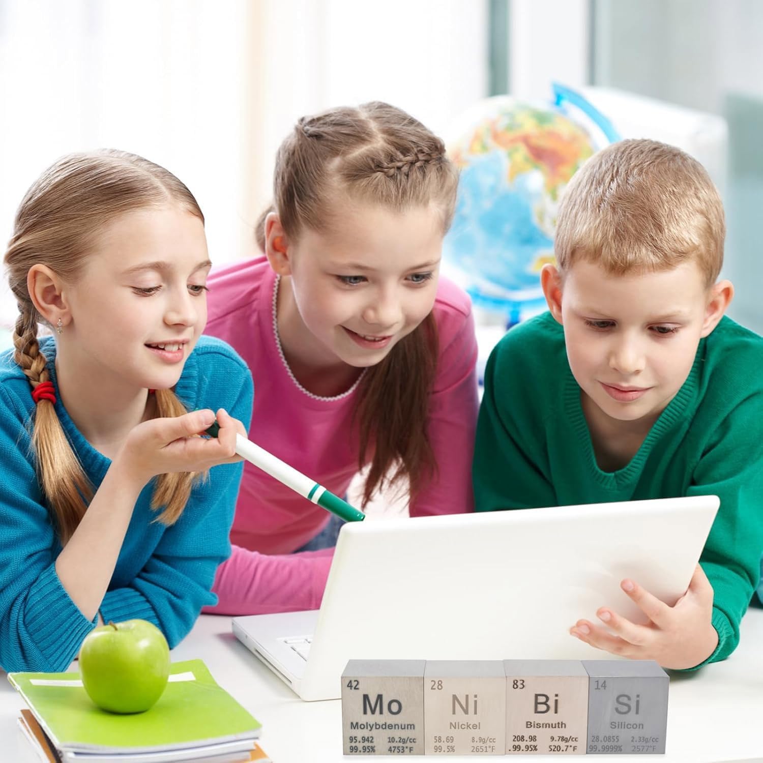 Silicon Cube Metal Density Cubes Pure Metal High Density Element Cube for Element Collections Lab Experiment Material Hobbies DIY Teacher Science Creative Gift (Si 1inch)