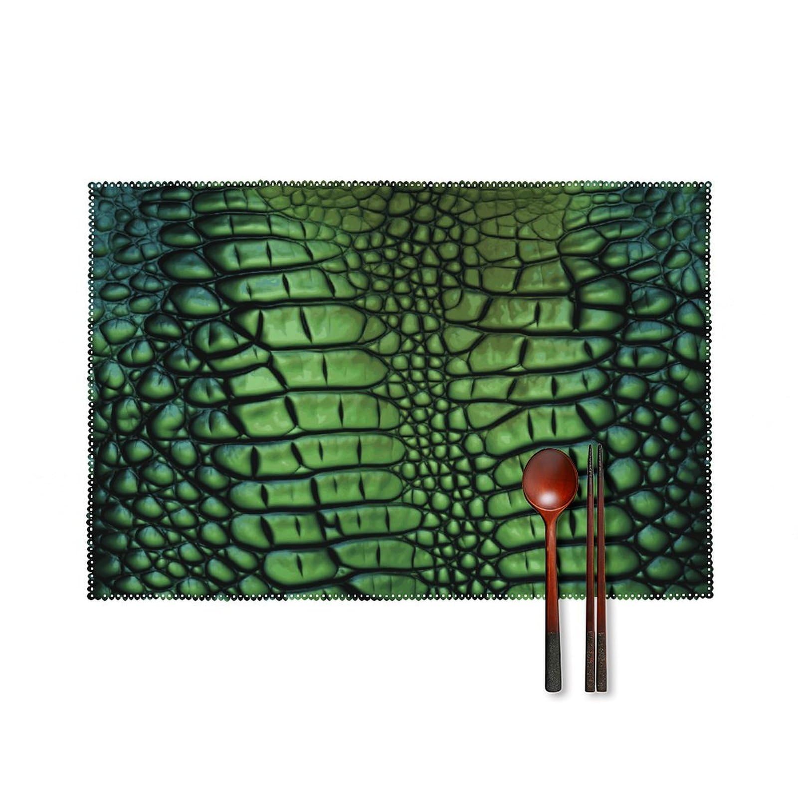 Fekiloot Style Alligator Skin Placemats Set Of 6,Table Mat