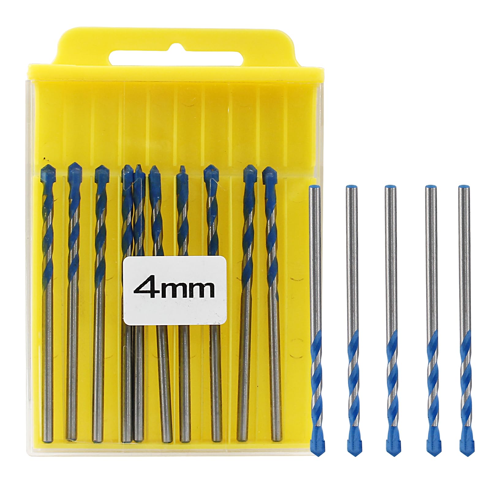 Masonry Drill Bits - 10 Pack, 4mm -5