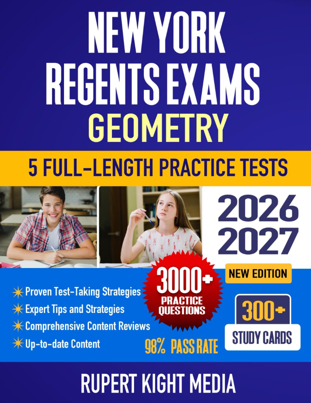 New York Regents Exams: Geometry, 2026-2027: Study Guide, Proven Strategies, 5 Full-Length Practice Tests and Detailed Answer Explanations | 300+ ... York Regents Exam Prep Study Guide 2026-2027)