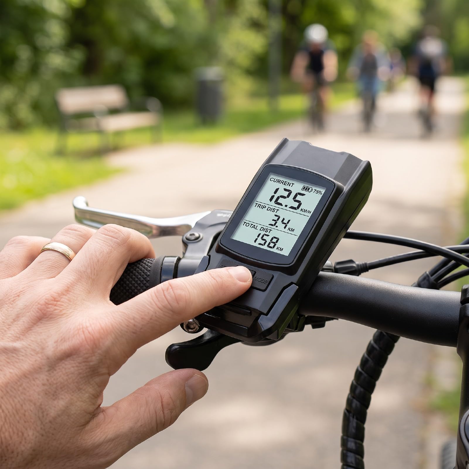 Naroote Compteur Vélo sans Fil 3 en 1 Klaxon Lumière écran